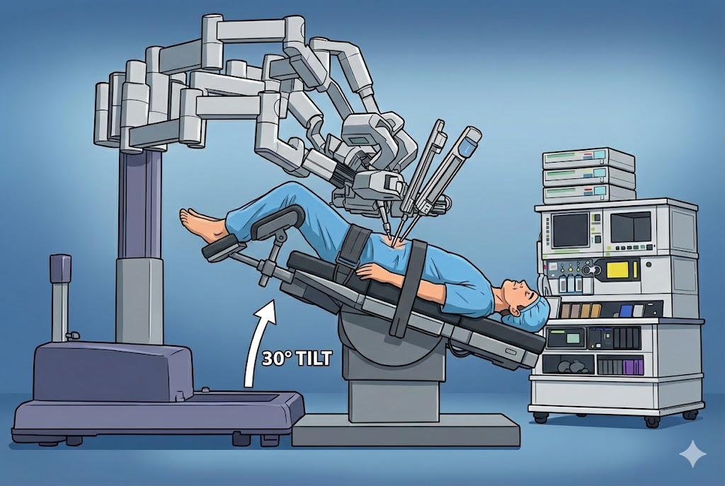 30 degree Trendelenburg position for robotic surgery